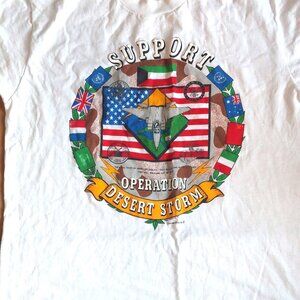 Vintage 1991 Desert Storm Special Operations T Shirt Black XL Military Airplane